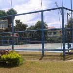 The subdivision's basketball court