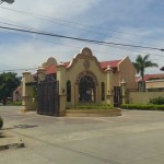The subdivision's front gate
